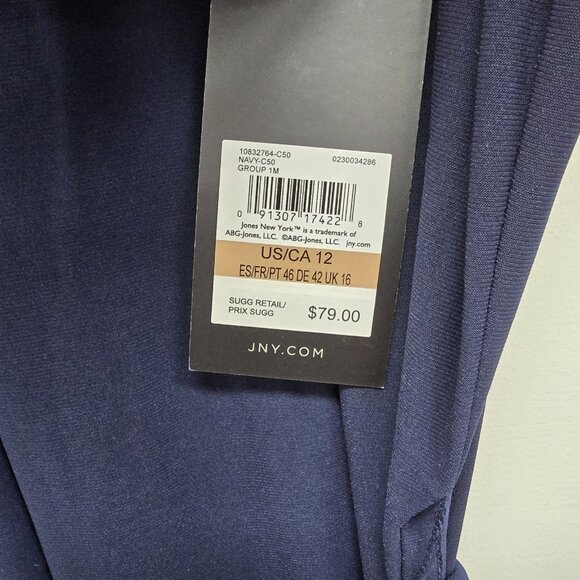 NWT Jones New York Belted Sleeveless Stretch Dress Size 12 V-Neck Career Office - Picture 5 of 8